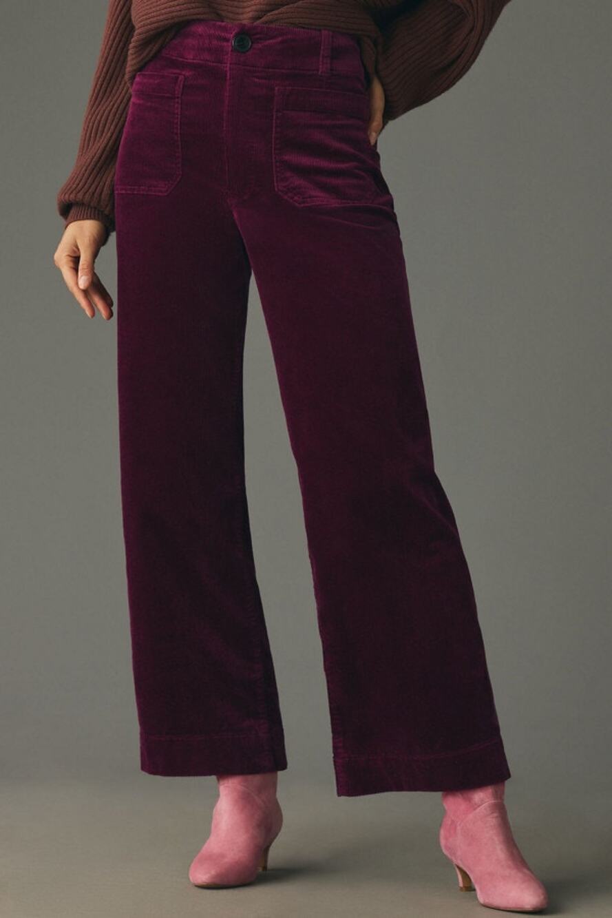 Maeve The Colette Cropped Wide Leg Corduroy Pants Women’s 25 Violet